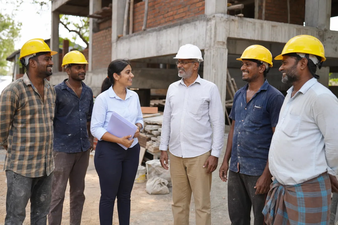 The Clara Builders site team on a job in progress